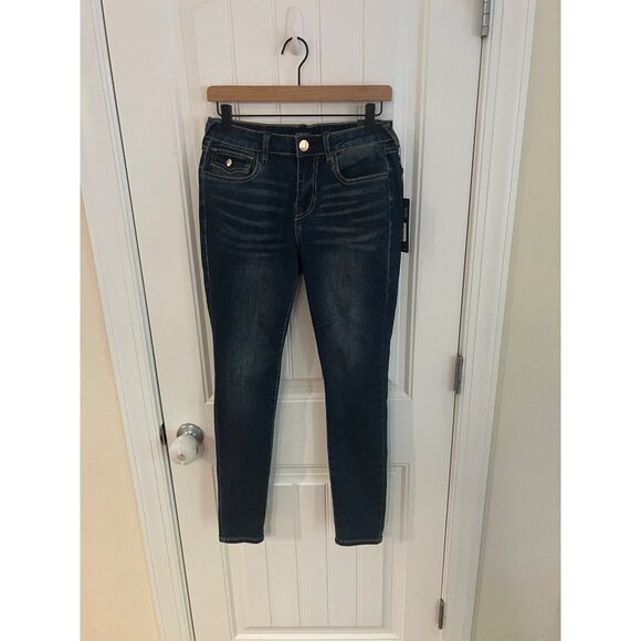 True Religion Jennie Curvy Mid Rise Super Skinny Jeans Dark Glacial Size 27‎ NWT - Picture 1 of 5